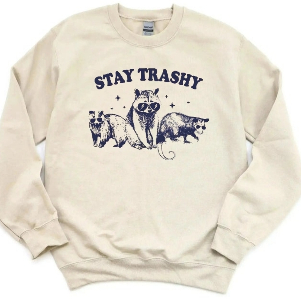 Gildan Cream Crewneck Sweater with Graphic